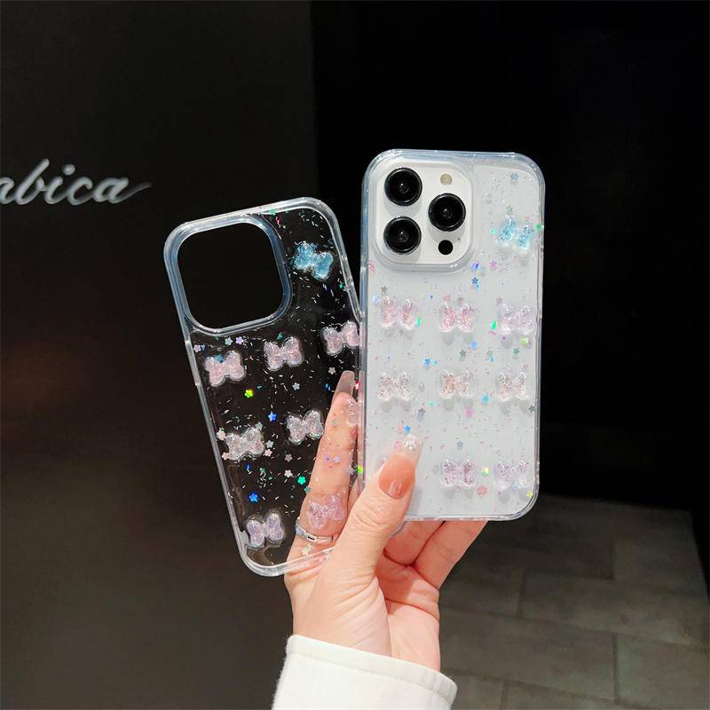 Casing Ponsel Kupu-Kupu Lucu 3D Untuk Iphone14 13 12 11 Pro MAX Plus Cover TPU Mini Lembut Untuk iPhone X XS MAX XR 7 8 Plus SE 2022 2020 14Plus 13Mini 12Mini