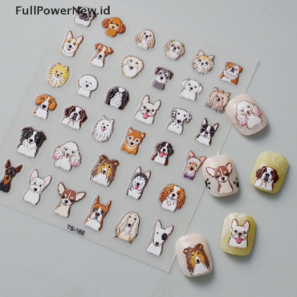 Power Decal Nail Art 5D Timbul, Stiker Kuku Anjing Puppy Untuk Pecinta Anjing &amp; Kucing ID