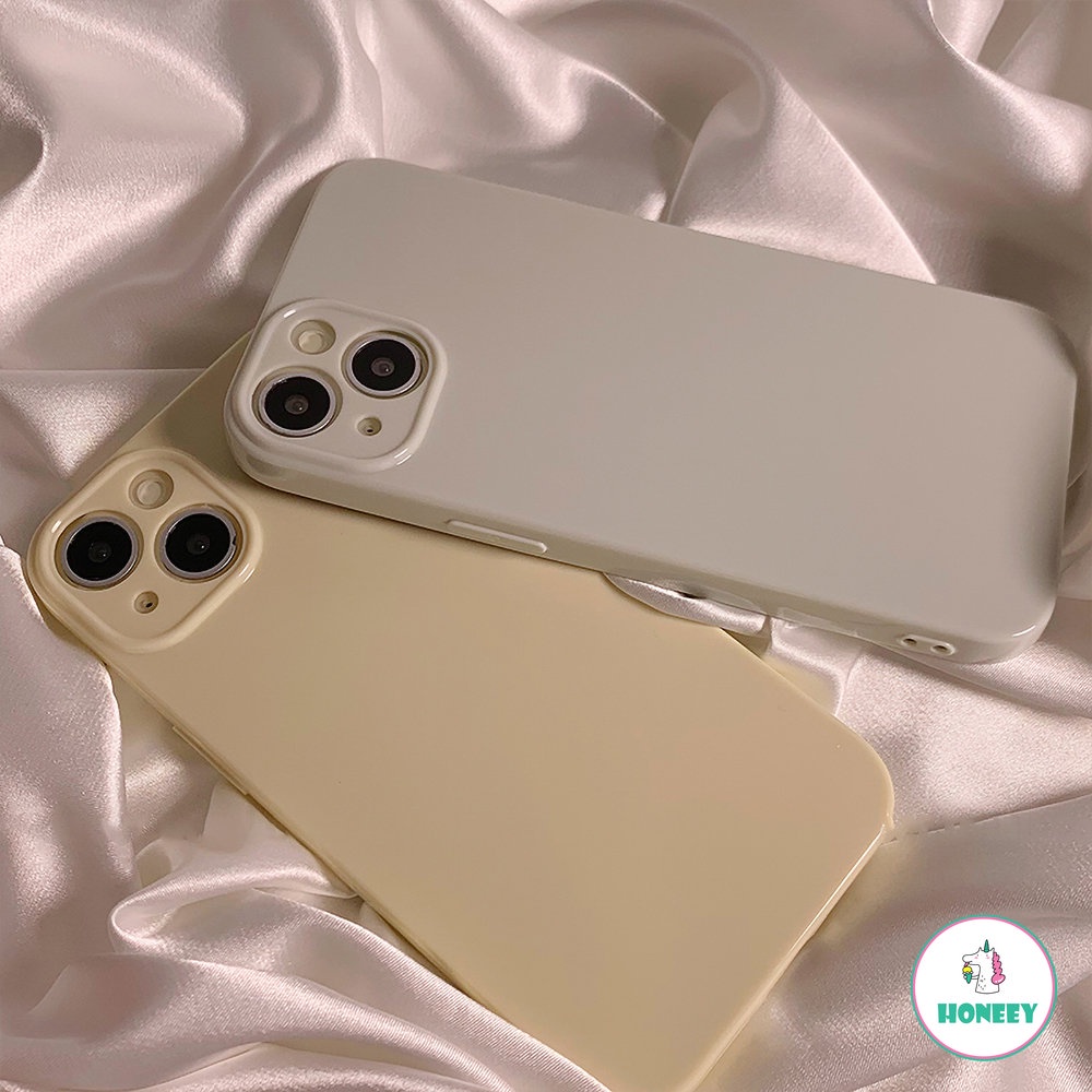 Casing Ponsel Korea Warna Solid Retro Sederhana Untuk iPhone14 13 12 11 Pro Max Lucu Warna-Warni Shockproof Lembut Silicone Phone Cover