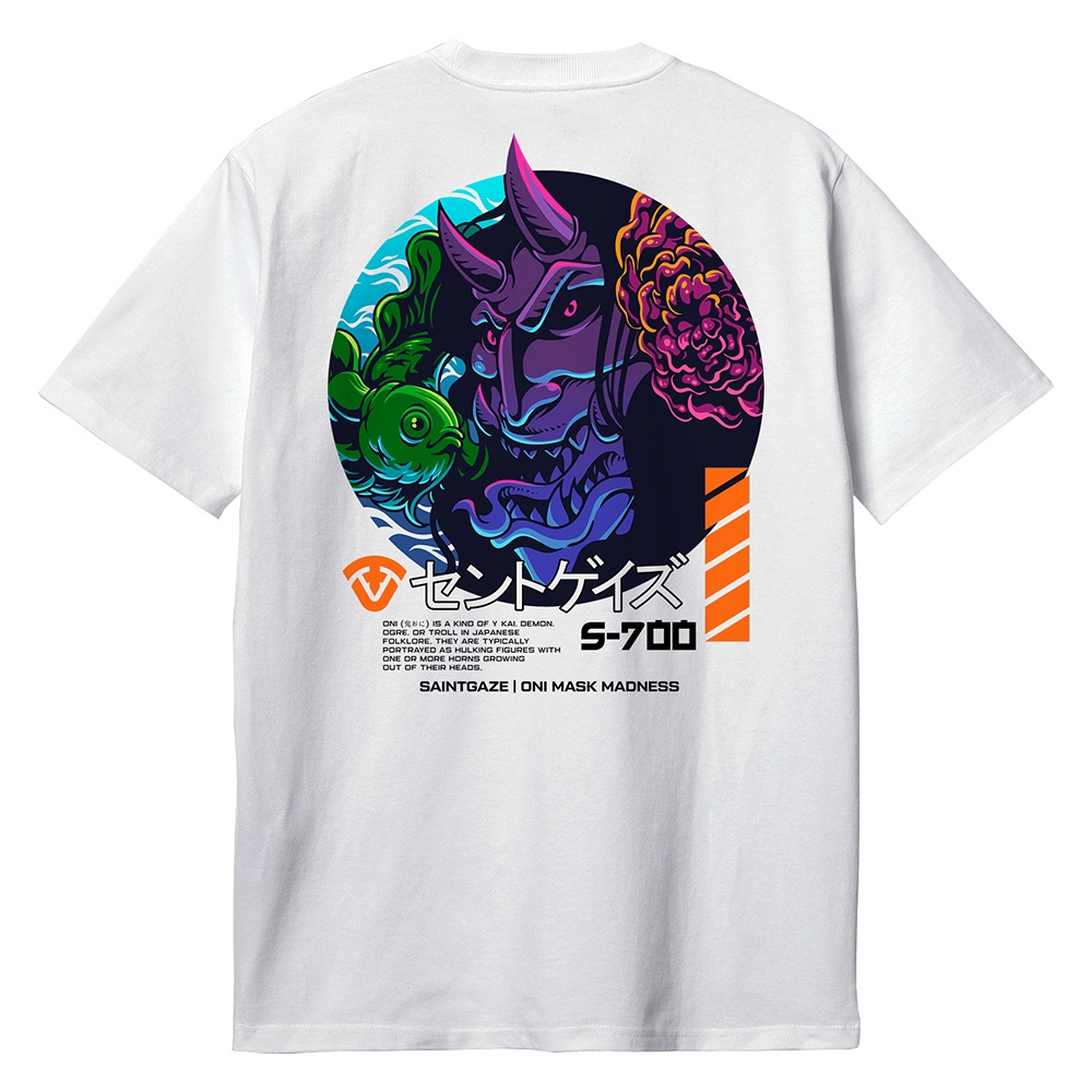 FLCLS SAINTGAZE - ONI MASK MADNESS Kaos jepang distro pria wanita laki cewe anime japanese style ori