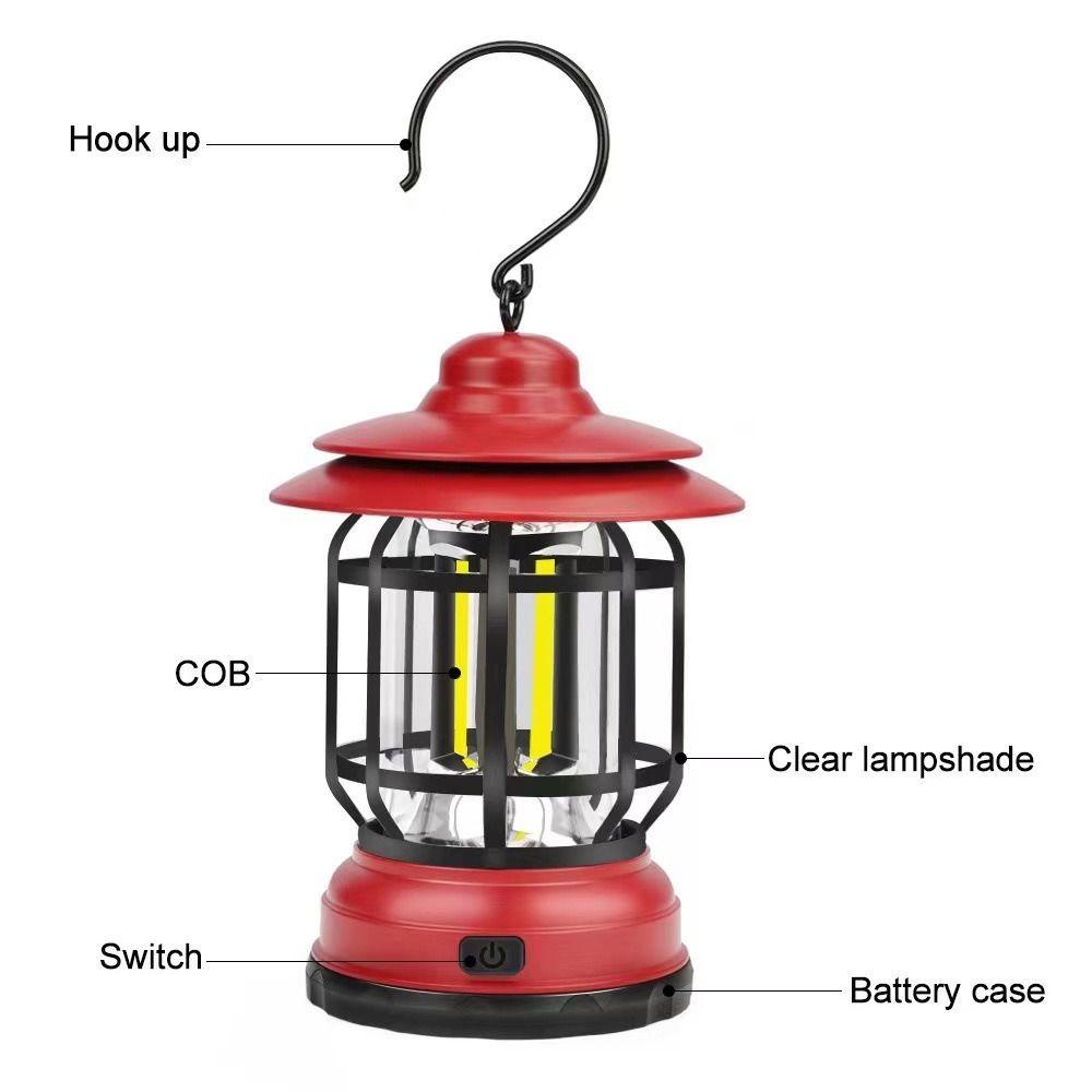 Lanfy Outdoor Camping Lampu Taman Rumput Jalan Emergency Lamp Travel Lampu Gantung Dimmer Lampu Retro Vintage Camp Lamp