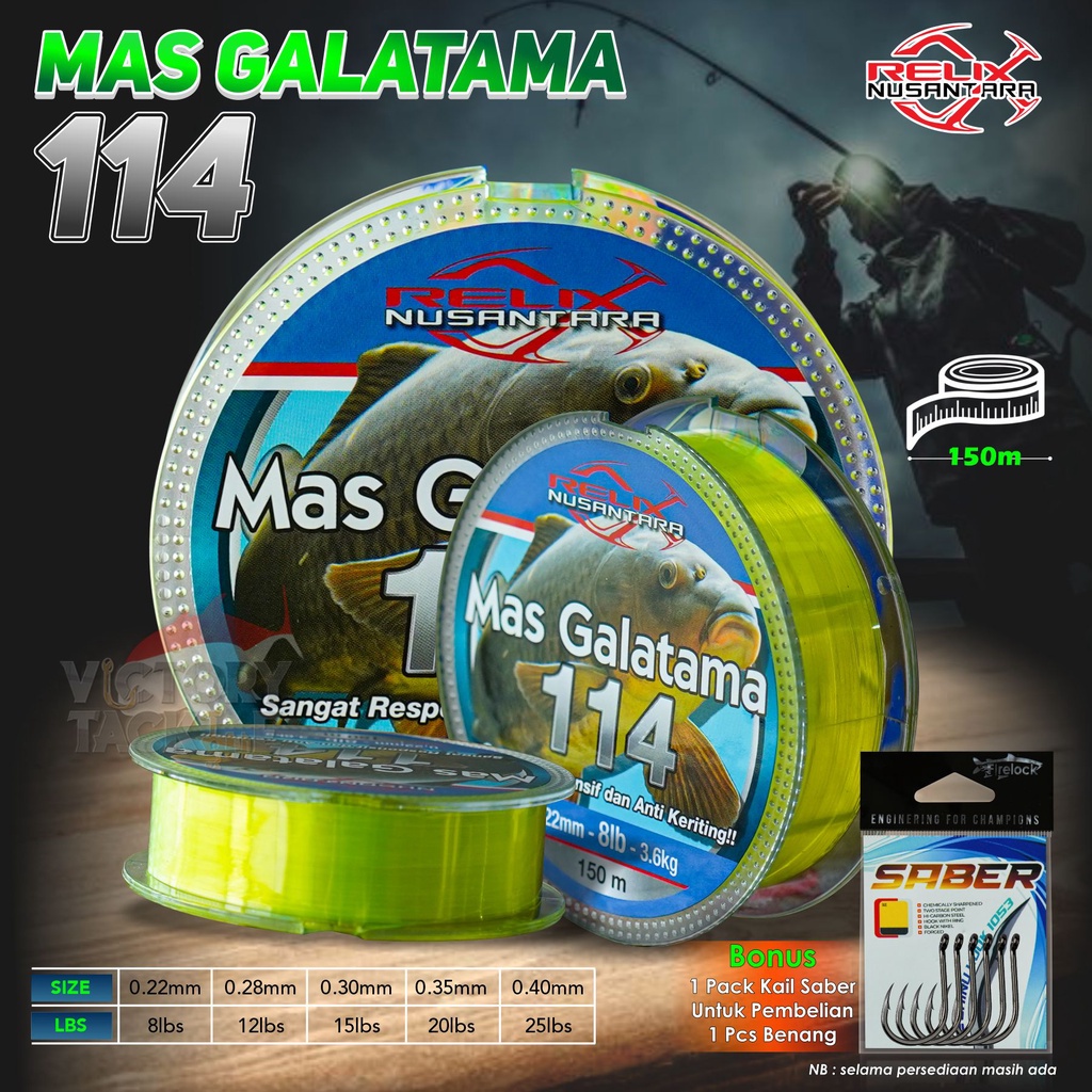 RELIX NUSANTARA SENAR NYLON MAS GALATAMA 114 | MAS GALATAMA 127 | 150 METER | SENAR PANCING