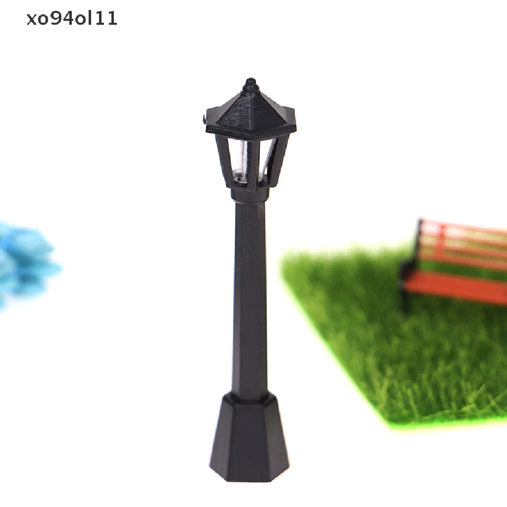 Xo 7pcs/set1per12rumah Boneka Miniatur Rumput Lampu Jalan Kursi Taman Pagar Dekorasi Mainan OL