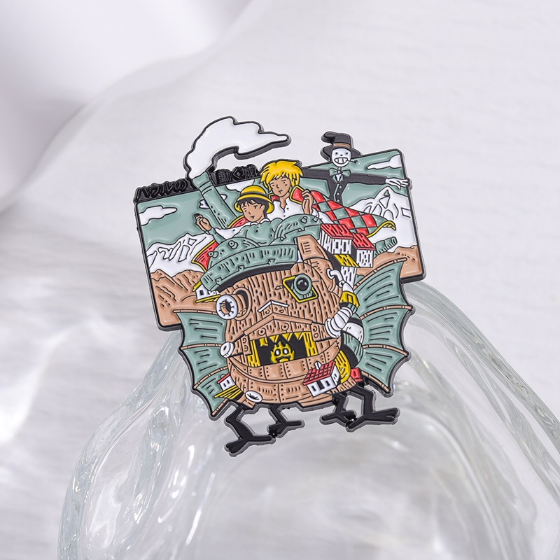 Anime Peripheral Howl's Moving Castle Lapel Pin Ransel Lencana Hadiah Untuk Teman Aksesoris Pakaian