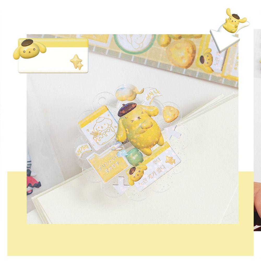 Mxbeauty Goo Card Guka Sticker 5lembar Siswa Kartun Mainan Anak Akun Tangan Melody Kuromi Cinnamoroll Perekat Diary Sticker