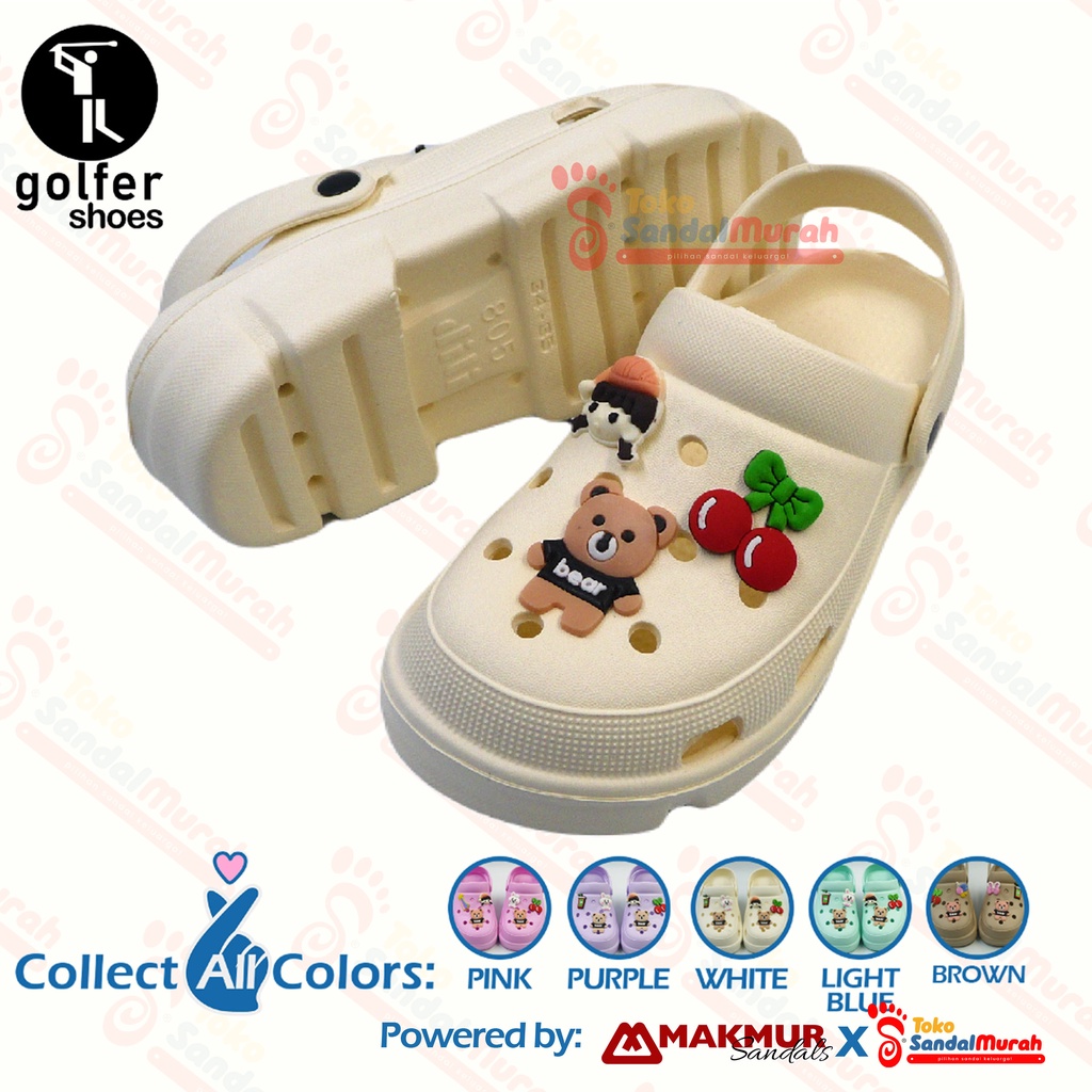 Toko Sendal Murah - Sandal Perempuan Ringan Uk 24-35 / Sandal Anak Tali Belakang / Sandal Baim Crocs Jelly / Sandal Anak Empuk / Sandal  Motif Boneka [ Toko Sendal Murah Golfer 805 ]
