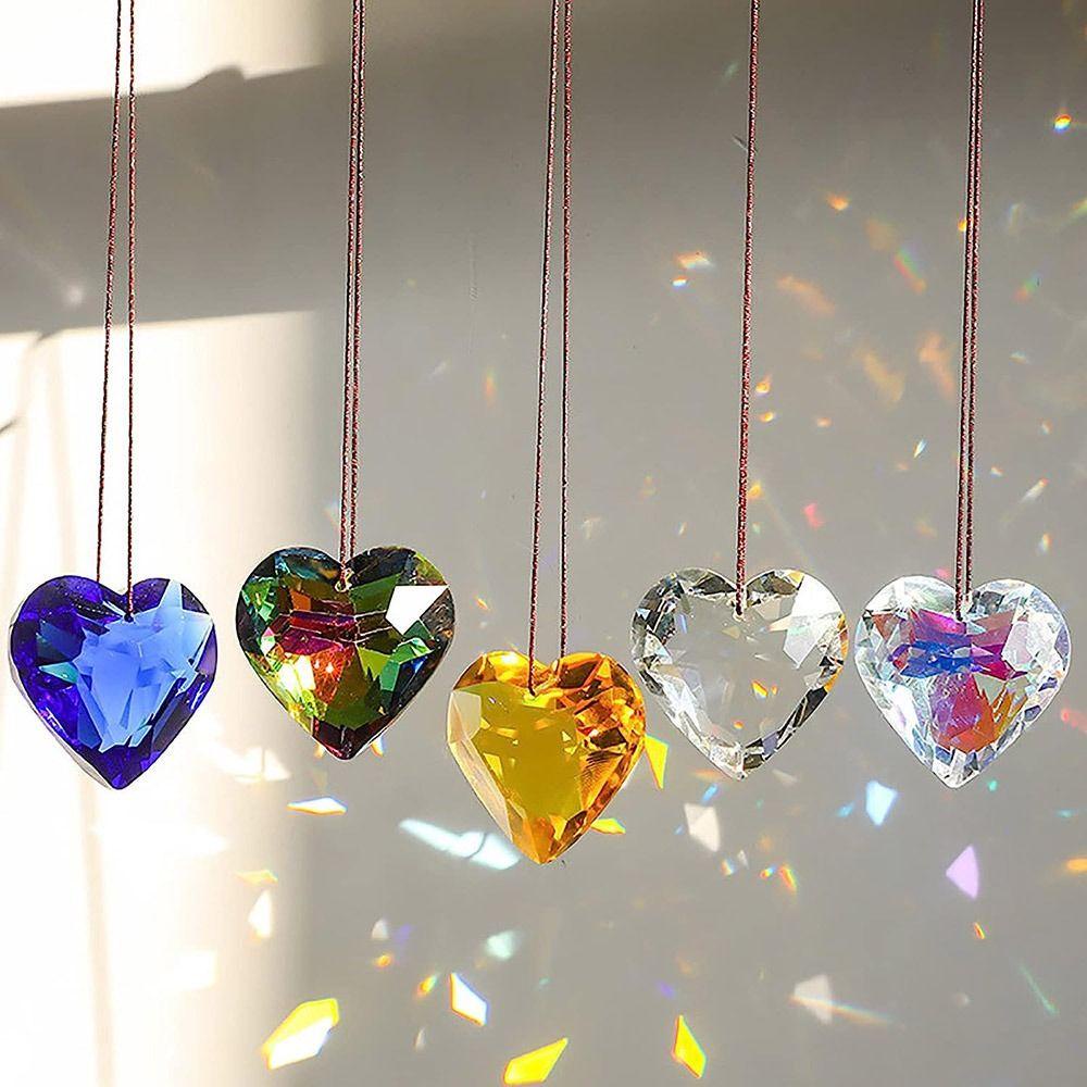 Suyo Sun Catcher Heart Shaspe Pendant Hadiah Handmade Gantung Dekorasi