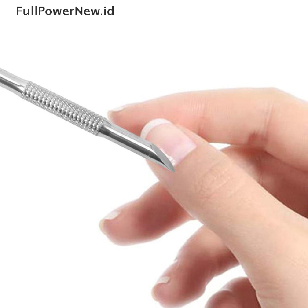 Power Stainless Steel Kutikula Pendorong Kuku Double Ended Spoon Nail Art Pedicure Alat ID