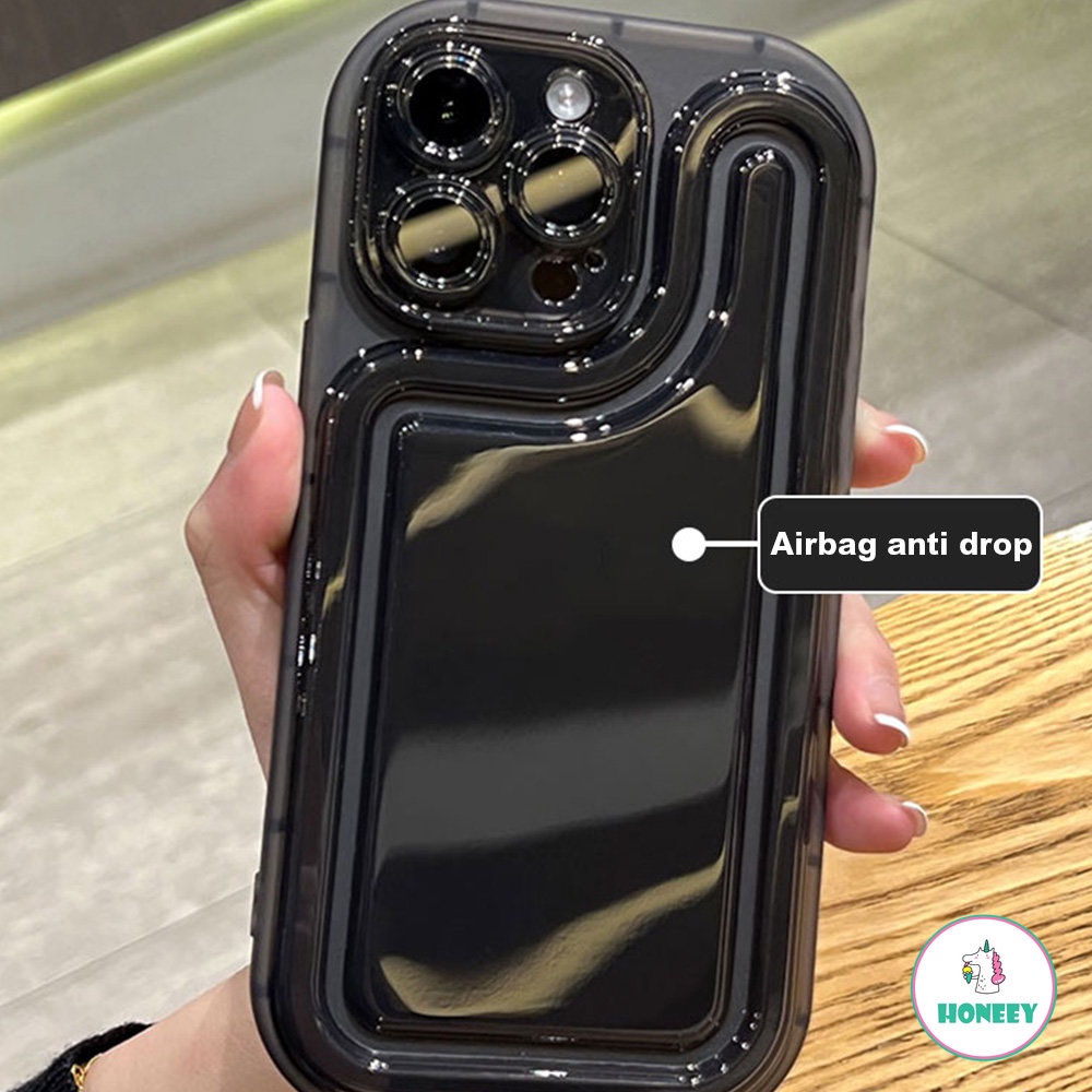 IPHONE Casing Sederhana Bening Tidak Kuning Kompatibel Untuk Iphone11 12 13 14 Pro Max Lembut Shockproof Silikon Air Cushion Back Cover