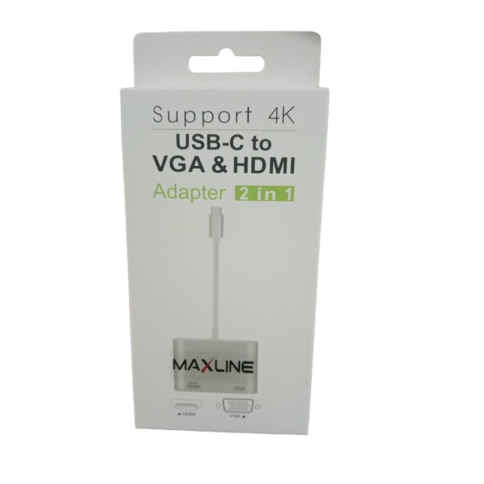 Converter MaxLine USB Type-C to HDMI + VGA