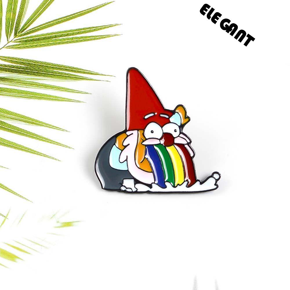 [Elegan] Hadiah Bros Kurcaci Untuk Anak-Anak Kartun Pelangi Muntah Kurcaci Aksesoris Perhiasan Pelangi Lucu Lencana Pin Enamel Pin