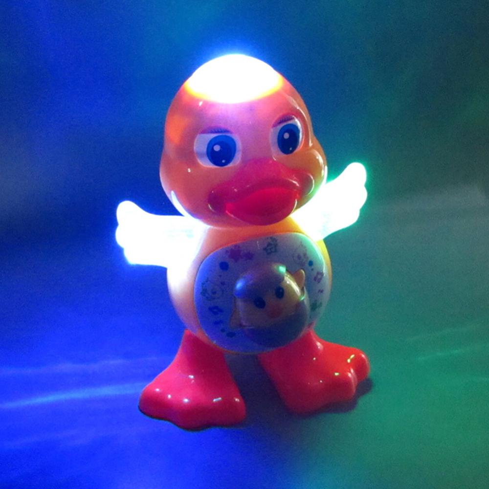 Timekey Electric Dance Duck Lighting Mainan Menari Edukasi Menari Interaktif Menari Bebek Kuning Kecil Mainan Musik Interaktif Untuk Anak-Anak D2U8