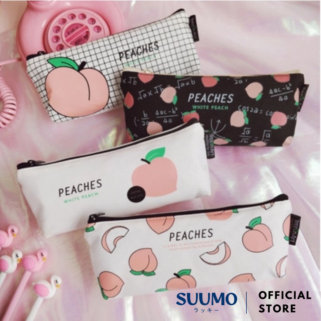 

Suumo Tempat Pensil/Kotak Alat Tulis Kanvas Motif Peach