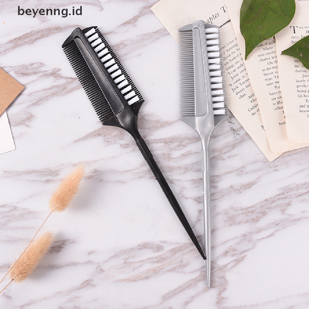 Beyen Dual side Hair Styling Dye Comb Masker Minyak Pigmen Mixing Tint Brush Pewarna ID