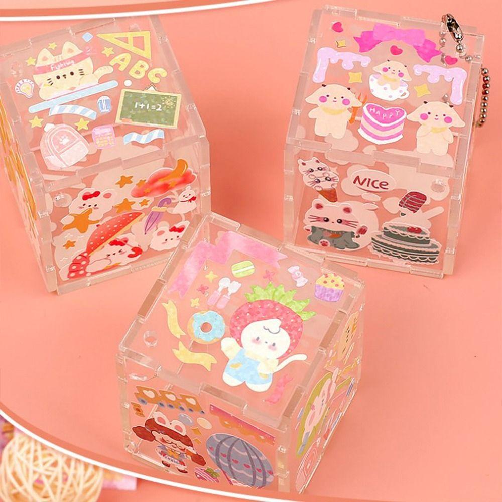 Lanfy DIY Ornamen Set Kawaii Akrilik Mainan Anak Sekolah Alat Tulis Siswa Idol Photocard Holder