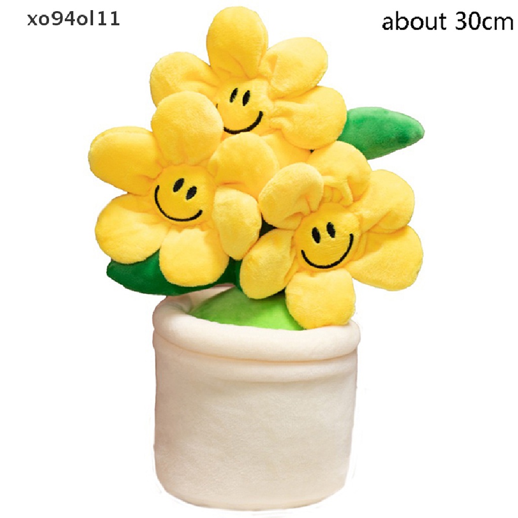 Xo Mainan Bunga Matahari Mewah Lucu Boneka Tanaman Bunga Boneka Lembut Pot Bunga Bantal OL