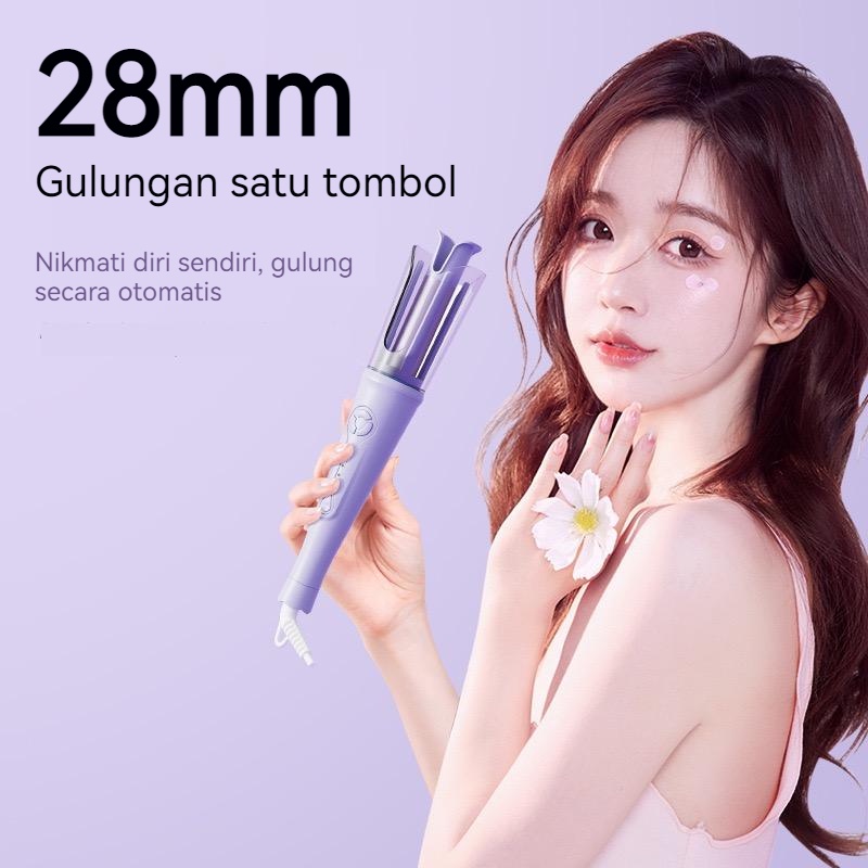 MOMODA Penjepit Rambut Otomatis 28mm Tiktok Style 4 Temperatur 4 Suhu Panas Cepat 360 Berputar