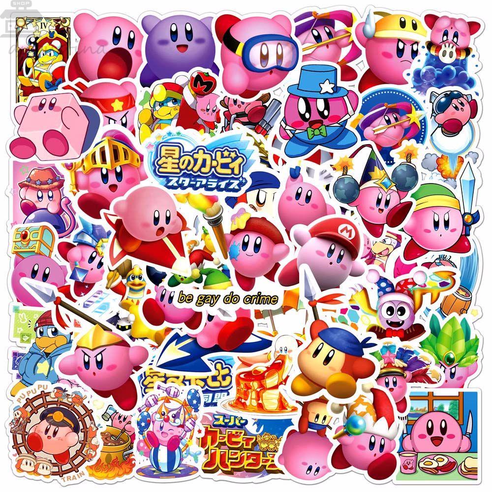 Agustin Kirby Star Kids Gift 50pcs/pack Scrapbooking Ally Stationery Stiker Untuk Koper Laptop Fans Koleksi Hadiah Stiker Anime