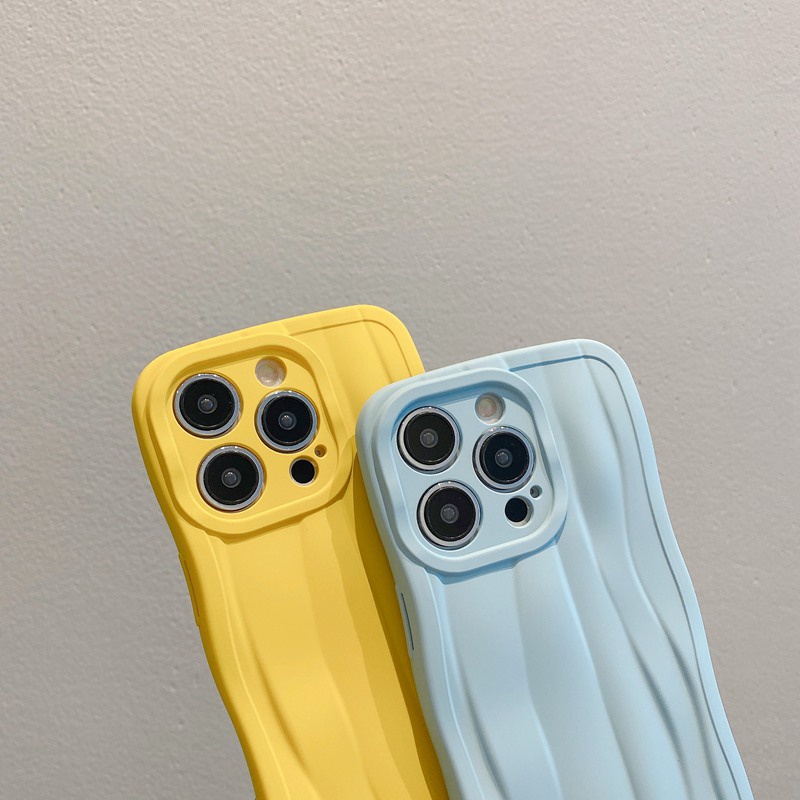 【Irregular pattern】Unique Ins Wind Liquid Silicone Ultra Soft Case for IPhone 13 14 PRO Max for Women's Yellow