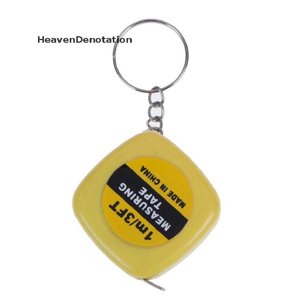 [HeavenDenotation] 1pc Gantungan Kunci Mini key ring Mudah Ditarik tape measure pull ruler 1m HDV