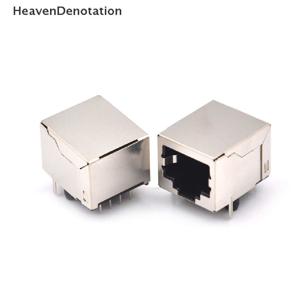 [HeavenDenotation] 10pcs/set RJ45 Network Ethernet 8P 8C Female Socket Konektor 8Pin PCB Mount Qulity Tinggi HDV