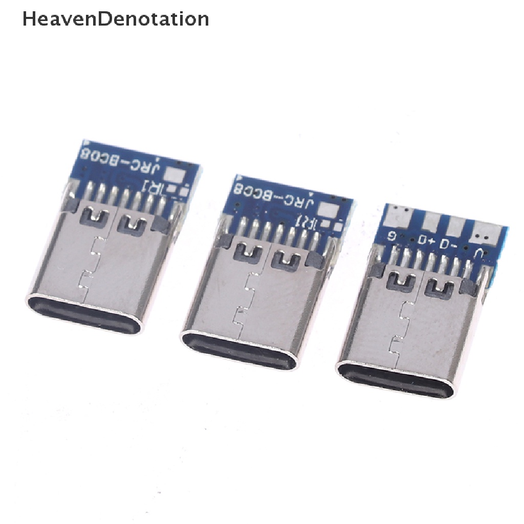 [HeavenDenotation] 10pcs Konektor USB 3.1 Tipe C 14pin Female Socket Wadah Melalui Lubang HDV