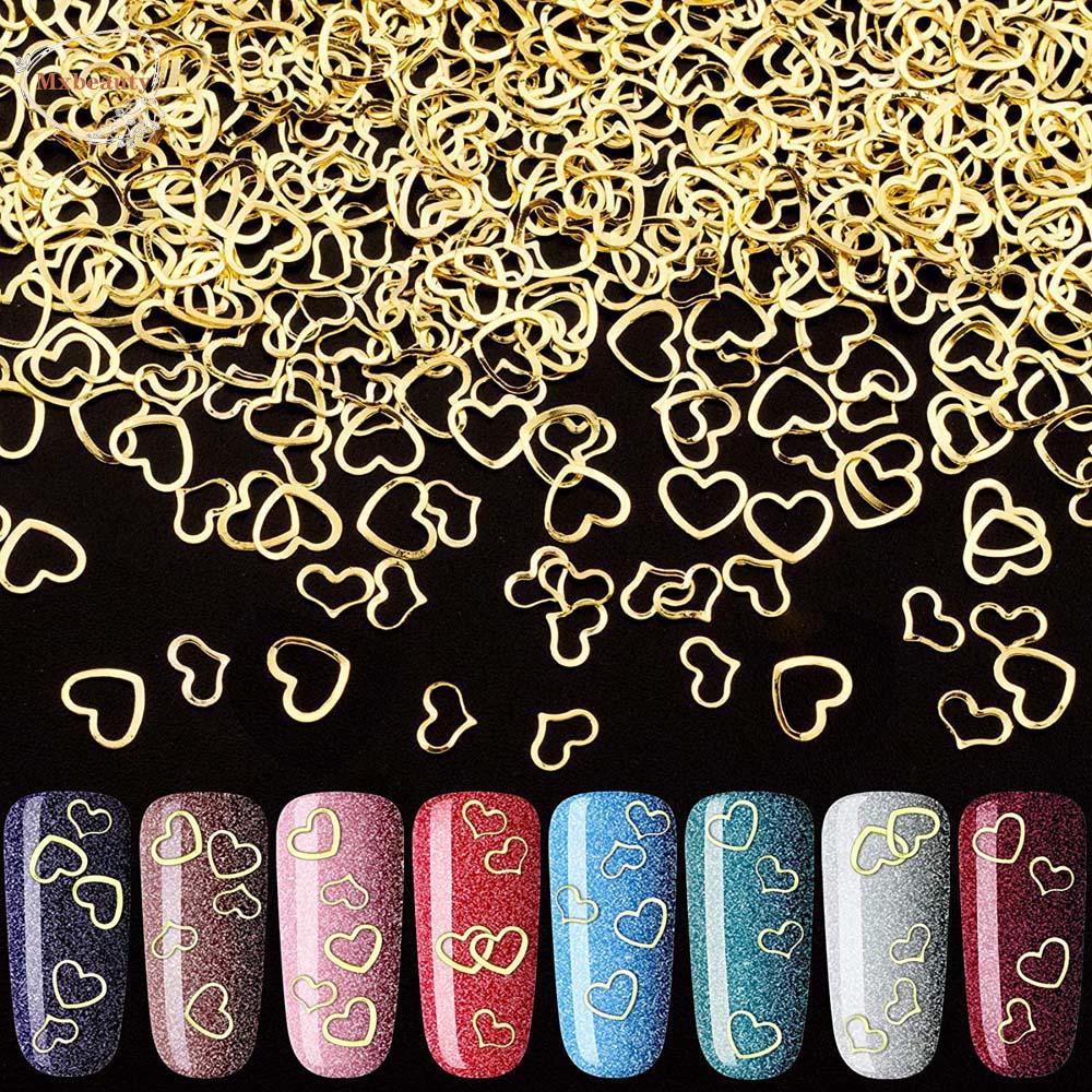 Mxbeauty Stiker Kuku Nail Art 3D Hollow Hati Manicure Nail Art Dekorasi