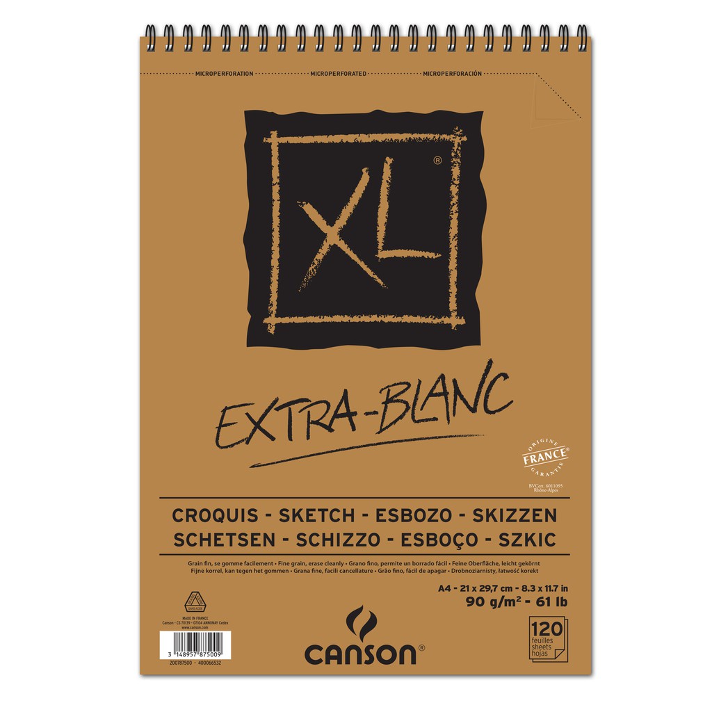 

Canson XL Extra-Blanc Kertas Sketsa Gambar A4 120 Lembar 90gsm