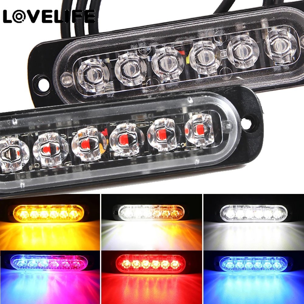 6led General High-power Waterproof Lampu Strobo Samping Truk Mobil Terang Panjang/Lampu Kabut Van LED Truck 12V Lampu Sein/Lampu Kedip Hias Pickup Motor