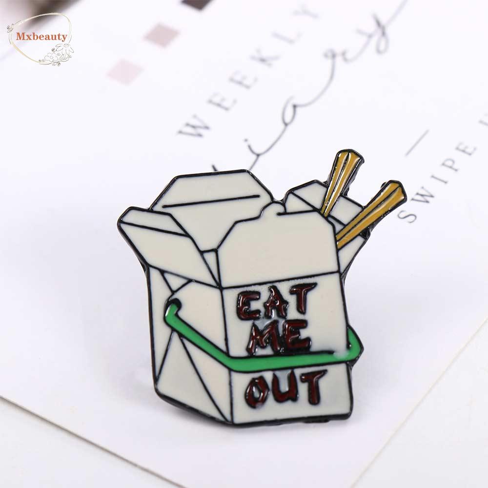 Mxbeauty Fast Food Box Bros Hadiah Lucu Untuk Aksesoris Perhiasan Anak Eat Me Travel Commemorative Badge Pin Enamel Pin