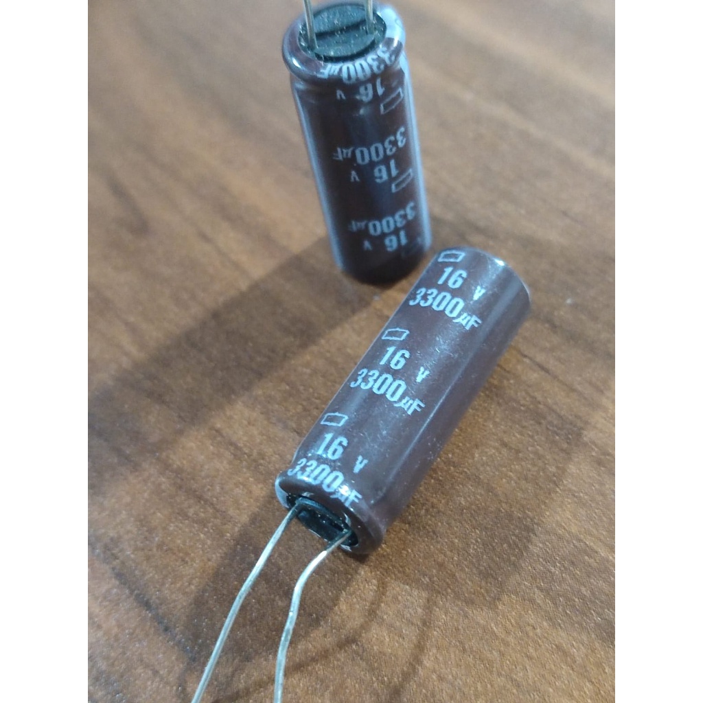 Kapasitor Capacitor ELCO 3300uf 16v / 3300 uf 16 v / 3300uf/16v Elko 3300uF 16V (harga per 1pcs)