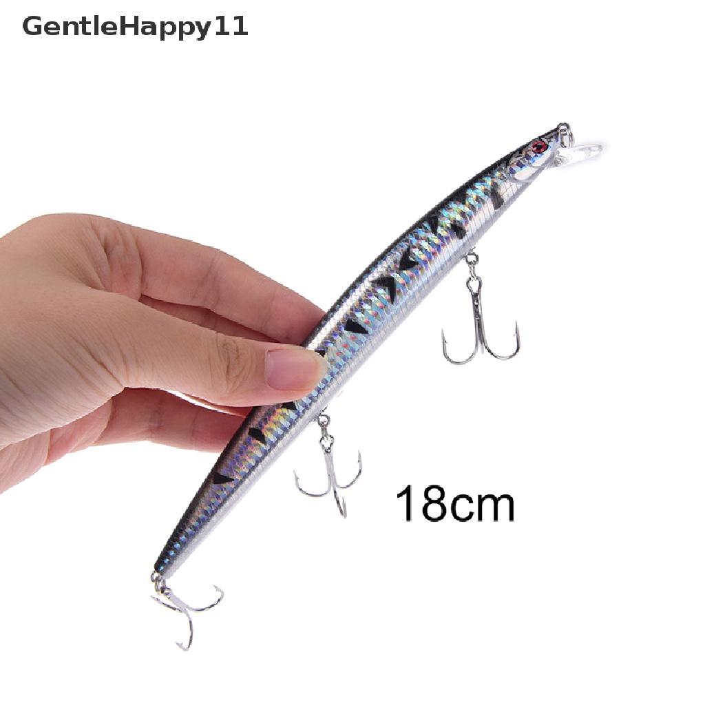 Gentlehappy Umpan Pancing Ikan Kecil Panjang Plastik hard tackle bass Engkol 18cm/7.08 &quot;26g id