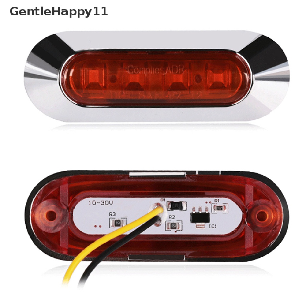 Gentlehappy 10V-30V 4LED Side Marker Tail Warning Light Lampu Clearance Trailer Truk id