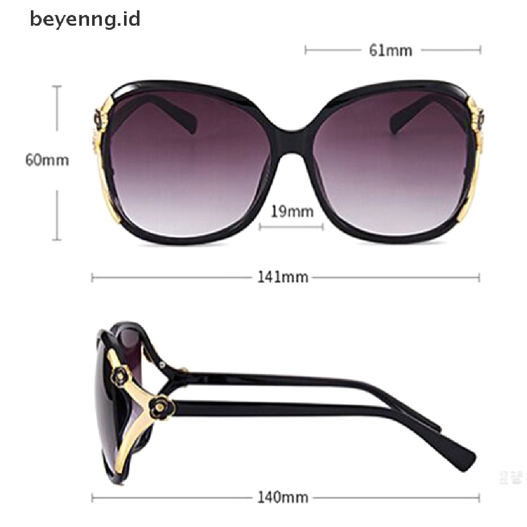 Beyen Kacamata Hitam Wanita Oversize UV400 Nuansa Besar Retro Round Eyewear2019New ID