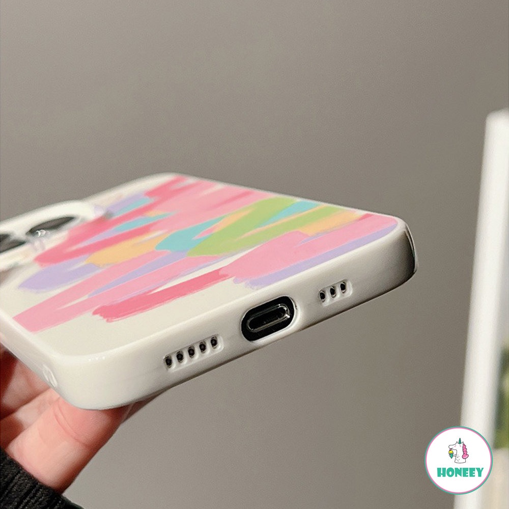 IPHONE Retro Colorful Graffiti Doodle Lukisan Minyak Art Phone Case Untuk Iphone14 13 11 12 Pro MAX XS MAX XR 7 814 Plus Case Kartun Lucu Simple Cover