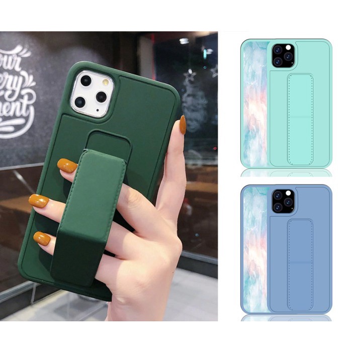Samsung A32 4G - Skinfeel Leather Wirst Strap Soft Lux Silicone Case