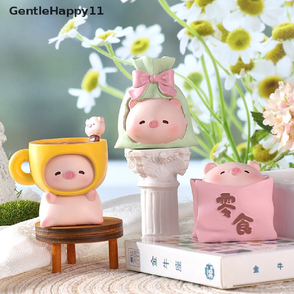 Gentlehappy Pink Pig Blind Box Creative Cup Pig Bowknot Cangkir Kopi Teko Babi Kejutan Mainan id