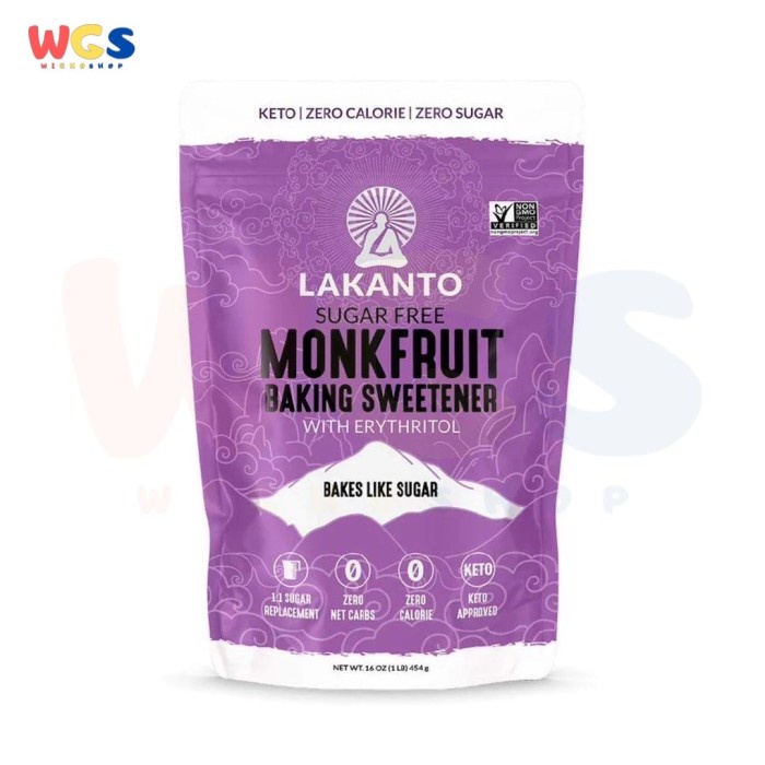 Lakanto Baking Monk Fruit Sweetener Baking Sugar Replacement 454g