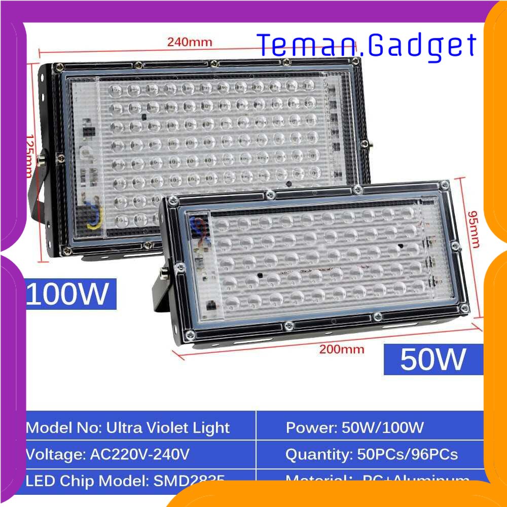 TG - LMP YCRAYS Lampu Sorot Floodlight UV LED Waterproof 90 Lumens 220V 50W - YC01