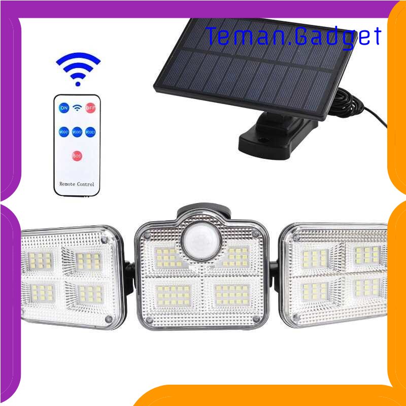 TG - LMP OOBEST Lampu Dinding Solar Double Sensor Three Head 122 LED Cool White - JD-2757A