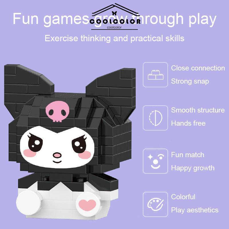 COD❤️Mainan Balok Susun Sanrio kuromi Mainan Anak Mainan Edukasi DIY 3DPuzzle Nano Block- cl