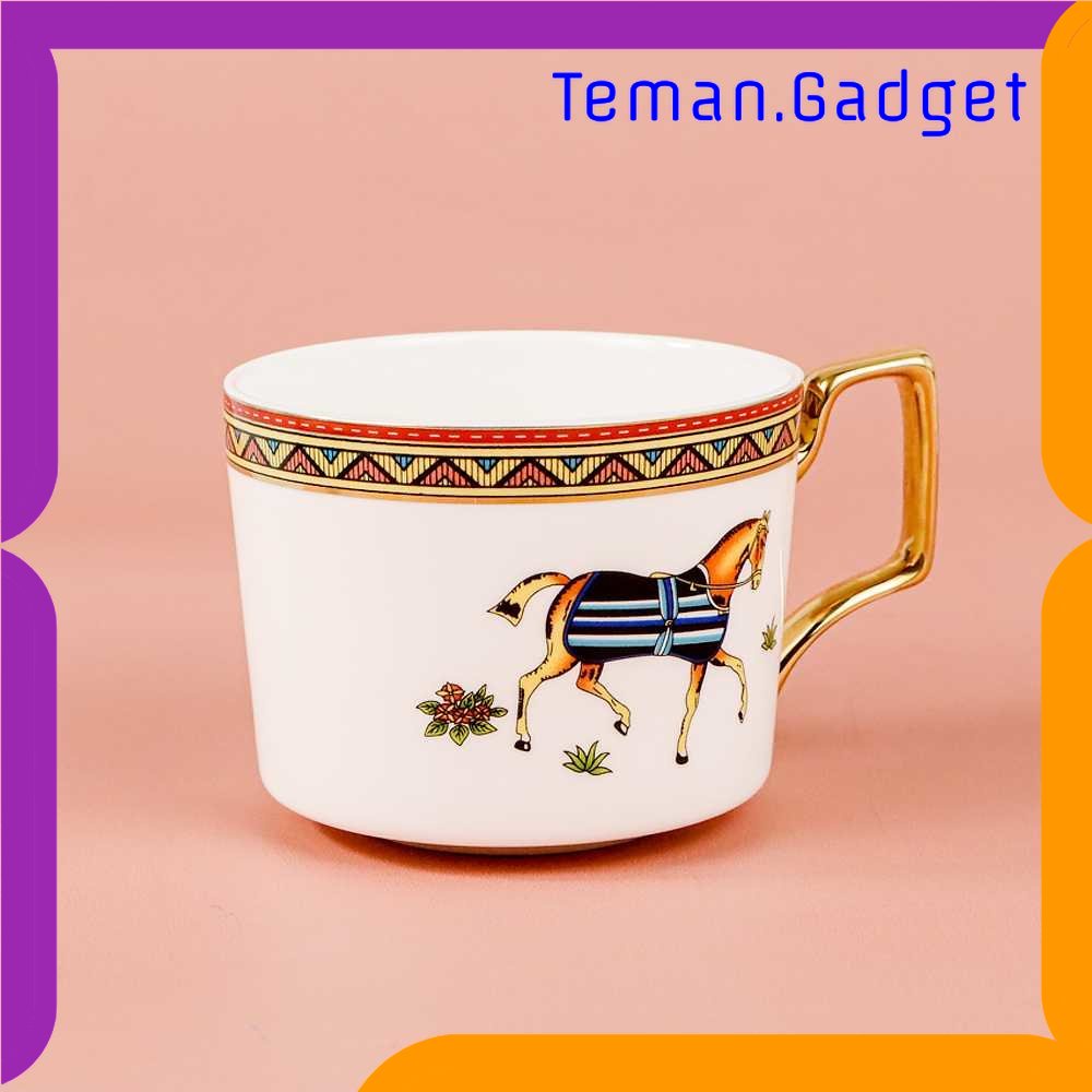 TG - DPR Hermes Set Cangkir Piring Kopi Luxury Ceramic Mugs 200ml - E212