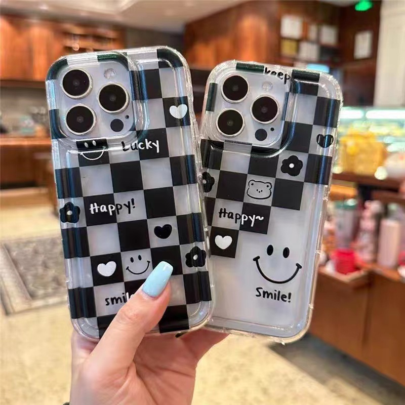IPHONE Cocok Untuk Iphone11 14 14pro 14plus 13 13mini 13pro 13prm iPhone12 7Plus 8Plus Xr XS 13 12mini Pro Max Empat Sudut Casing Ponsel Transparan Tahan Guncangan