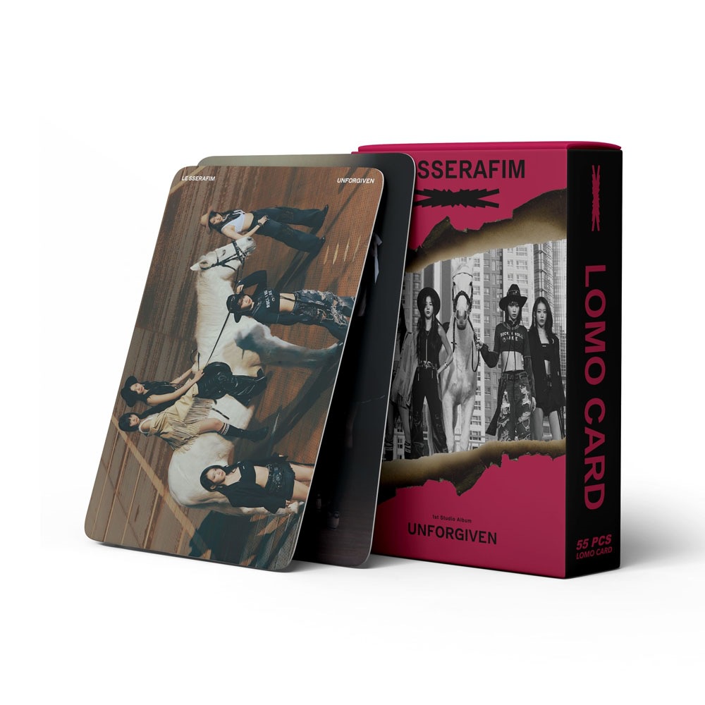 55pcs/box LE Sserafim2023 UNFORGIVEN Photocards Album Ke 1 Lomo Kartu Lesserafim Kpop Postcards