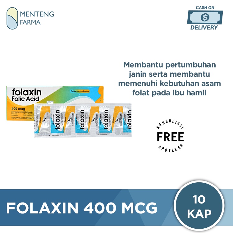 Folaxin 400 mcg 10 Kaplet - Suplemen Ibu Hamil