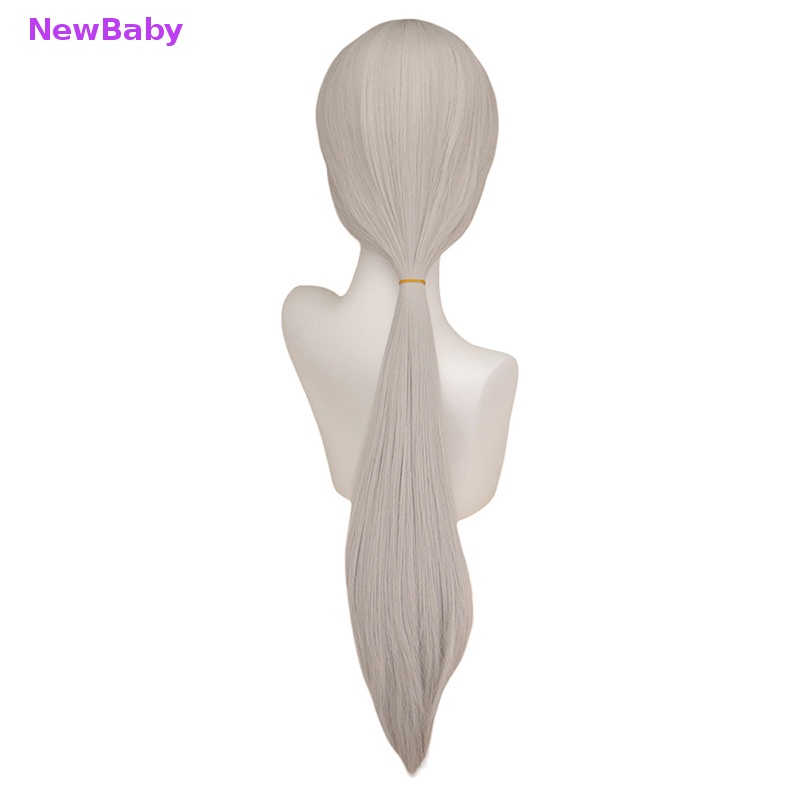 Newbaby Anime Rantai Man Quanxi Cosplay Perak Wig Panjang Mata Patch Tahan Panas ID