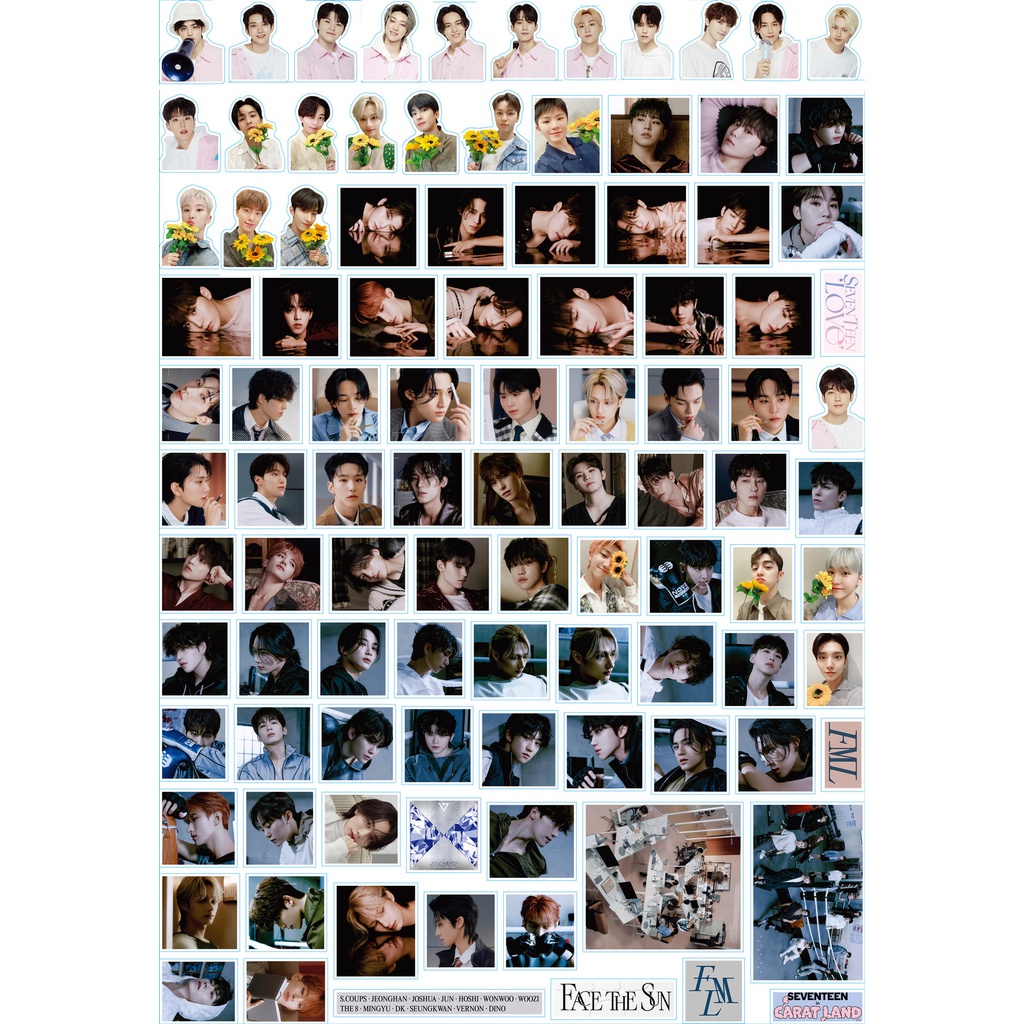 100pcs/set SEVENTEEN Stiker Foto Hand Book Luggage Stiker Album Baru FML Gambar Paster