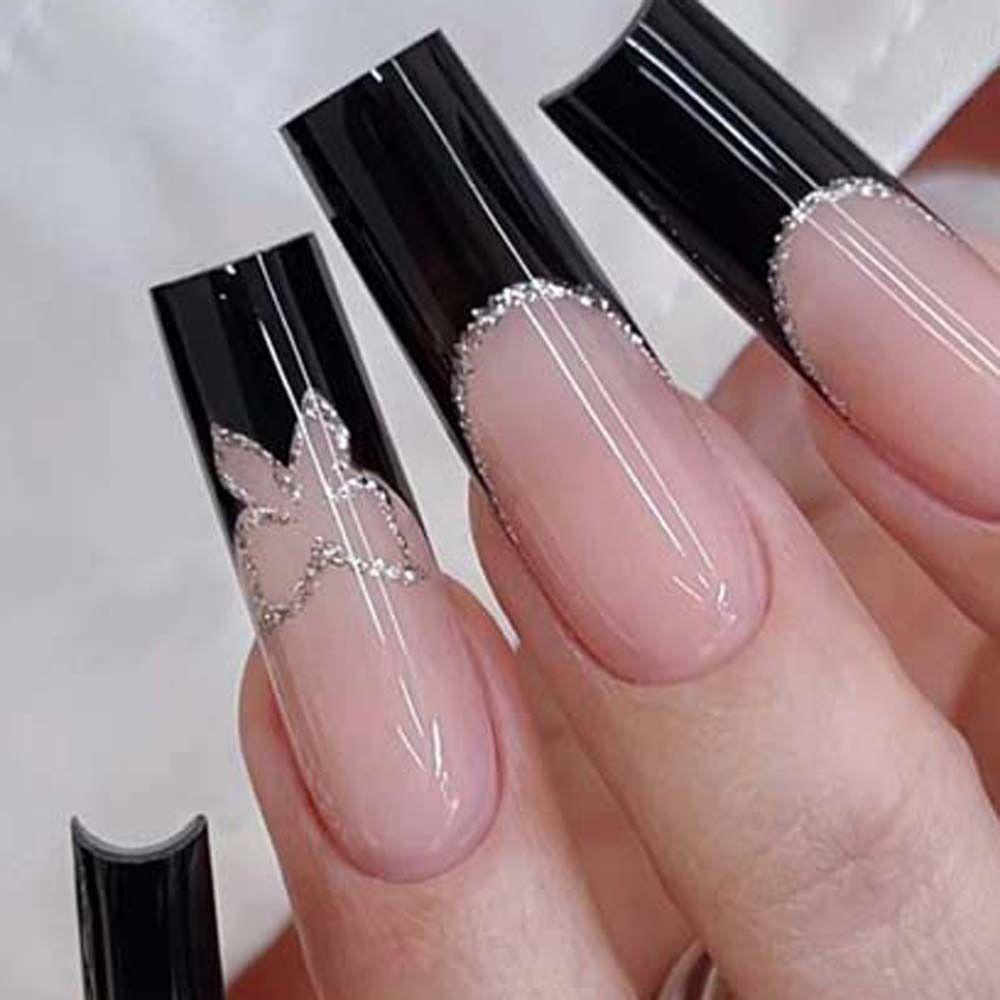 Needway Kuku Palsu Set Lepas Bening Matte Frosted Full Cover Kuku Palsu Manicure Tools Nail Art Tips Dekorasi Kuku