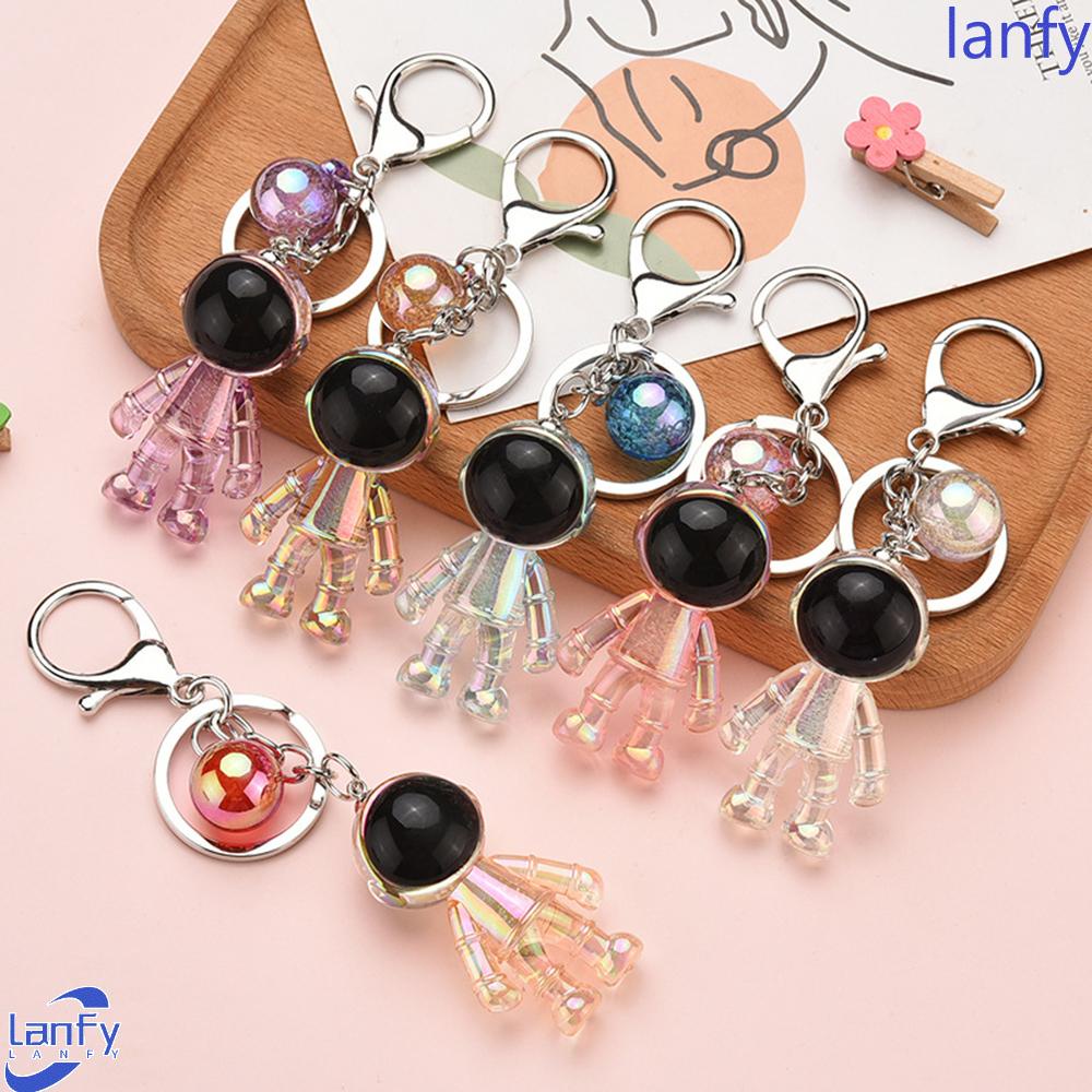 Lanfy Gantungan Kunci Hadiah Fashion Spaceman Key Chain Astronot Transparan Tempat Kunci