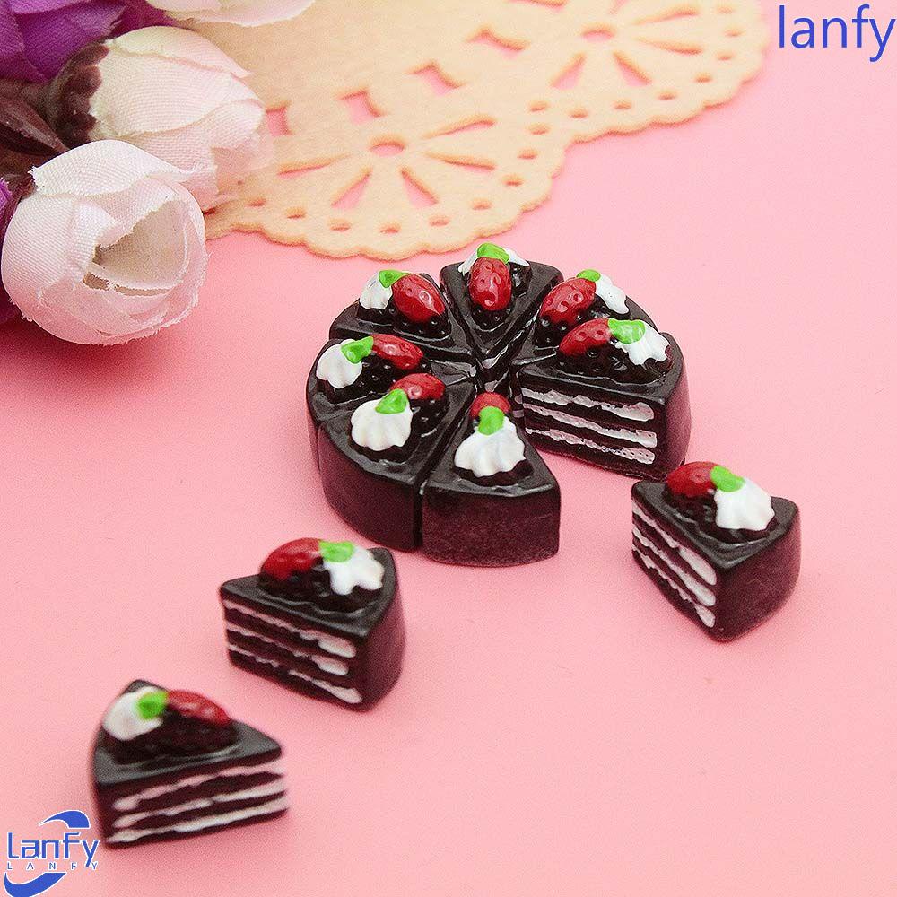 Lanfy Rumah Boneka Kue DIY 10pcs Ornamen Craft Cake Desktop Decor Pretend Play Mainan Aksesoris Rumah Boneka Dapur Mainan Anak